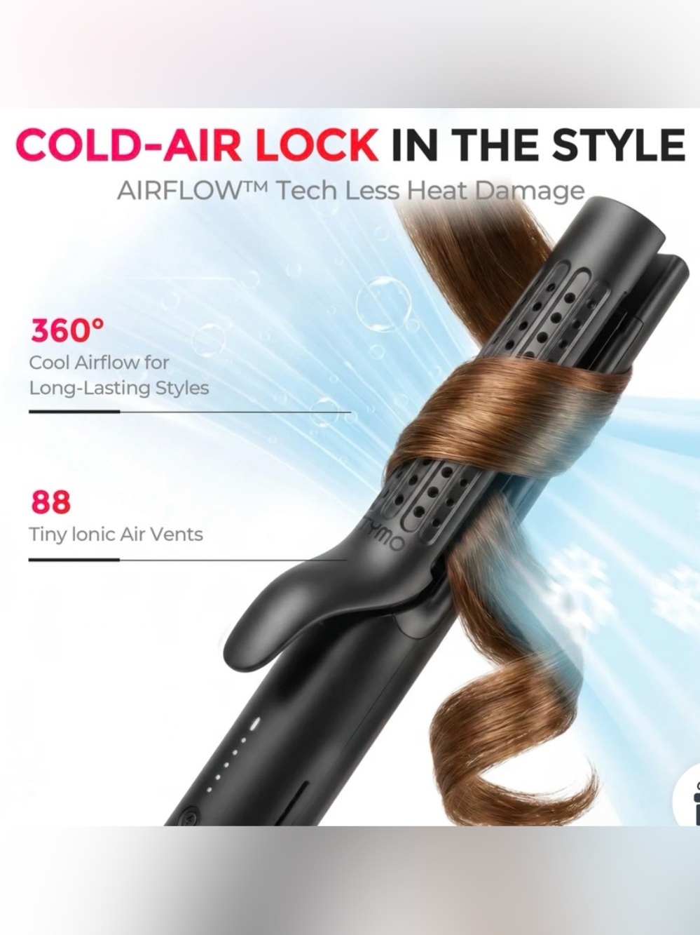 Tymo Airflow Curling Iron with Airflow Technology